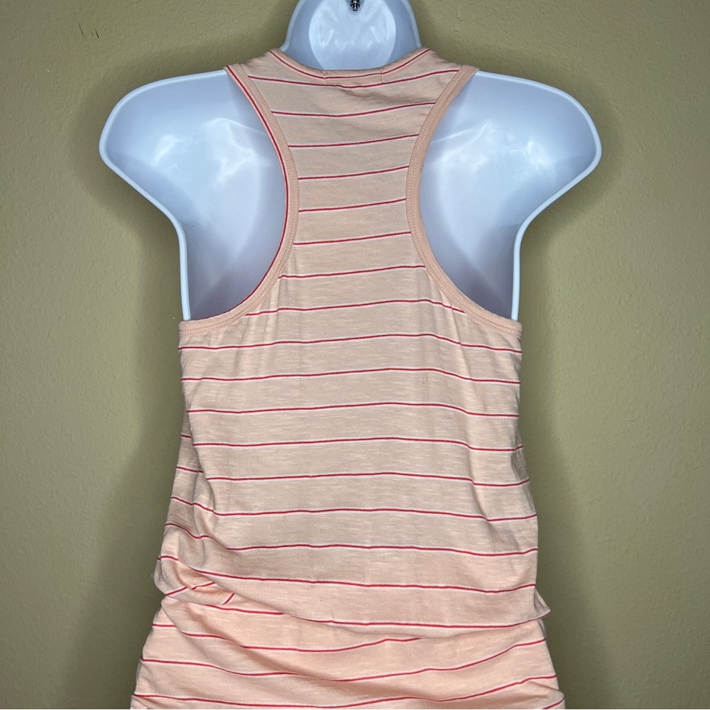 SUNDRY Striped Pink Ruched Racerback Dress - Sz 0 - Picture 7 of 11